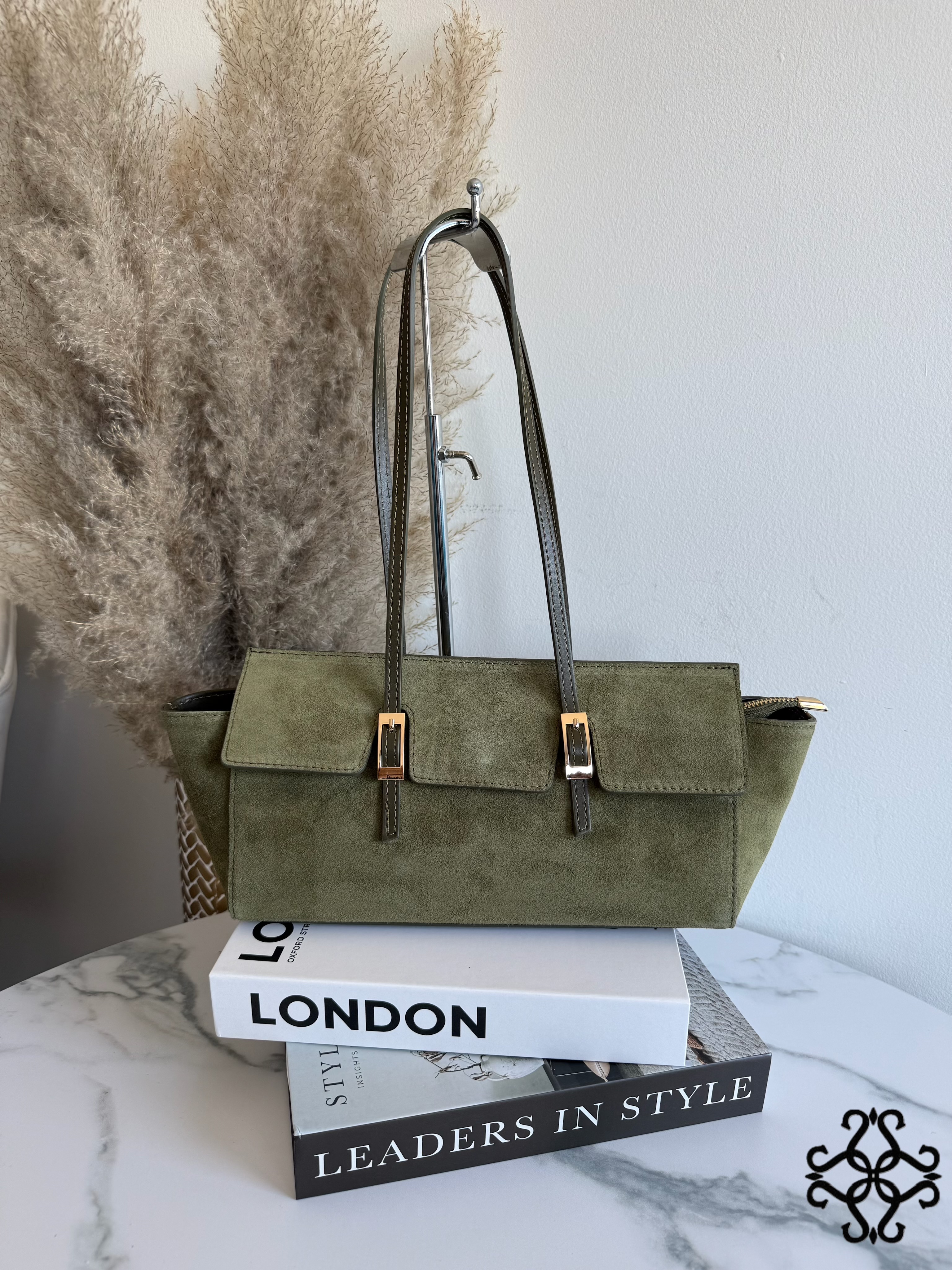 Wildleder-Shopper mit Klappe