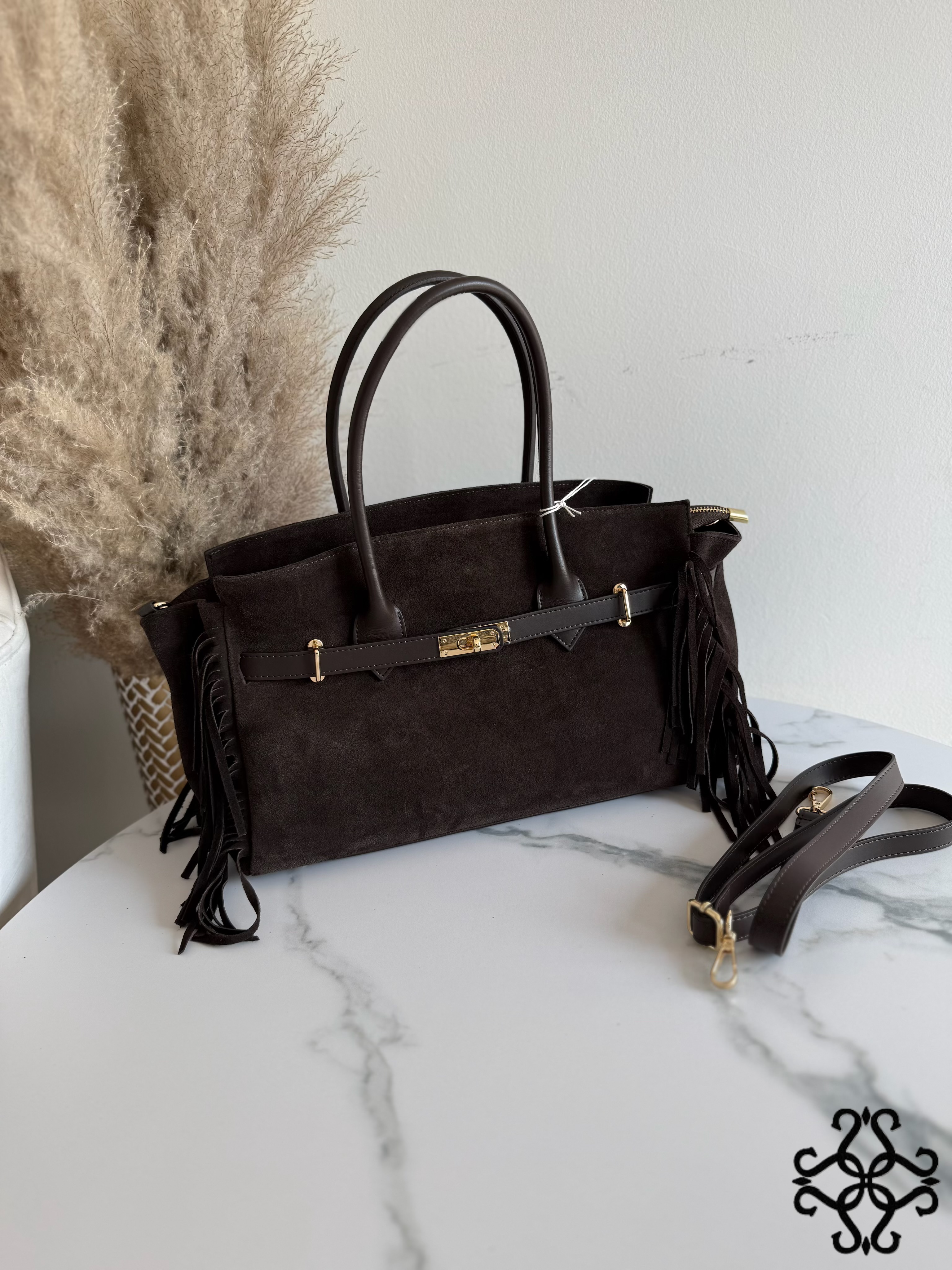 Wildleder-Shopper mit Fransen