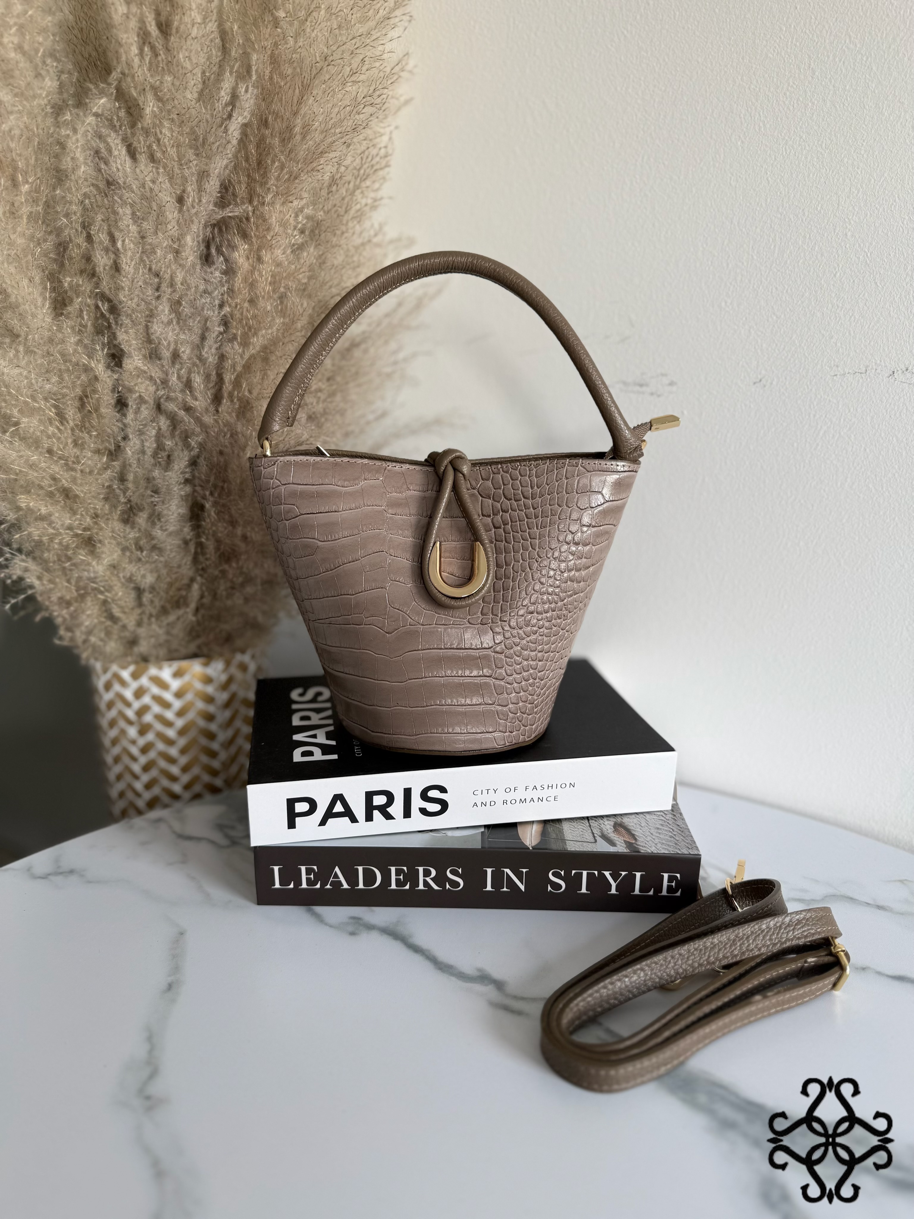 Bucket-Bag mit Animal-Print