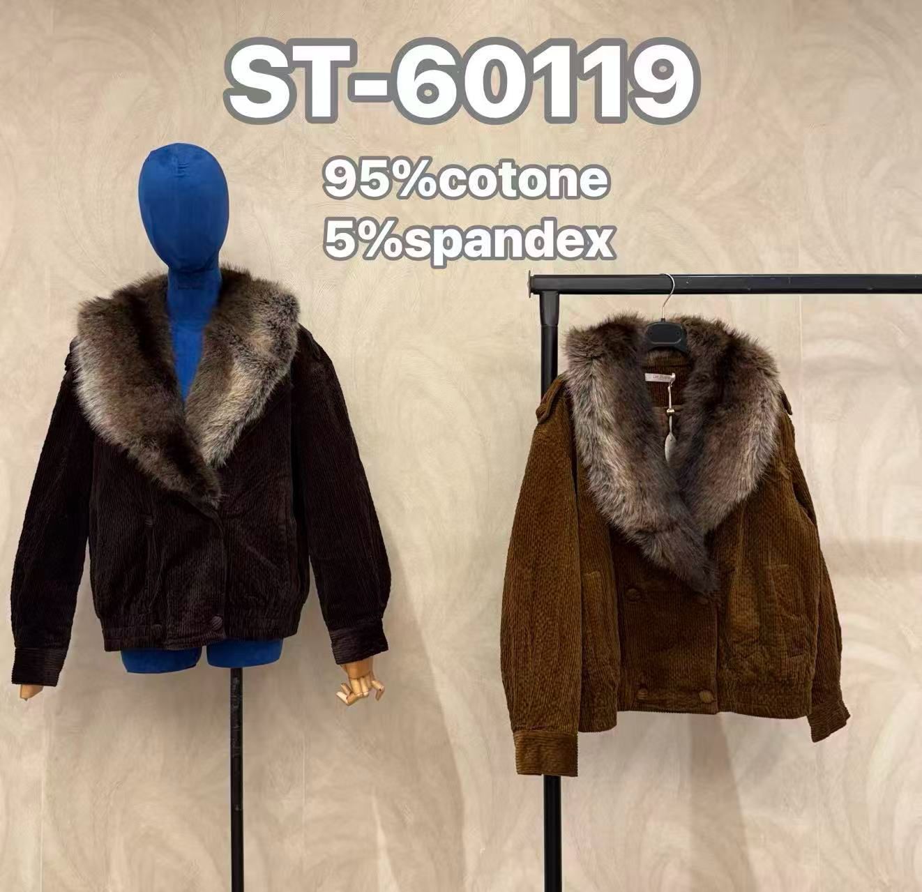 Cord-Jacke in Hüftlänge