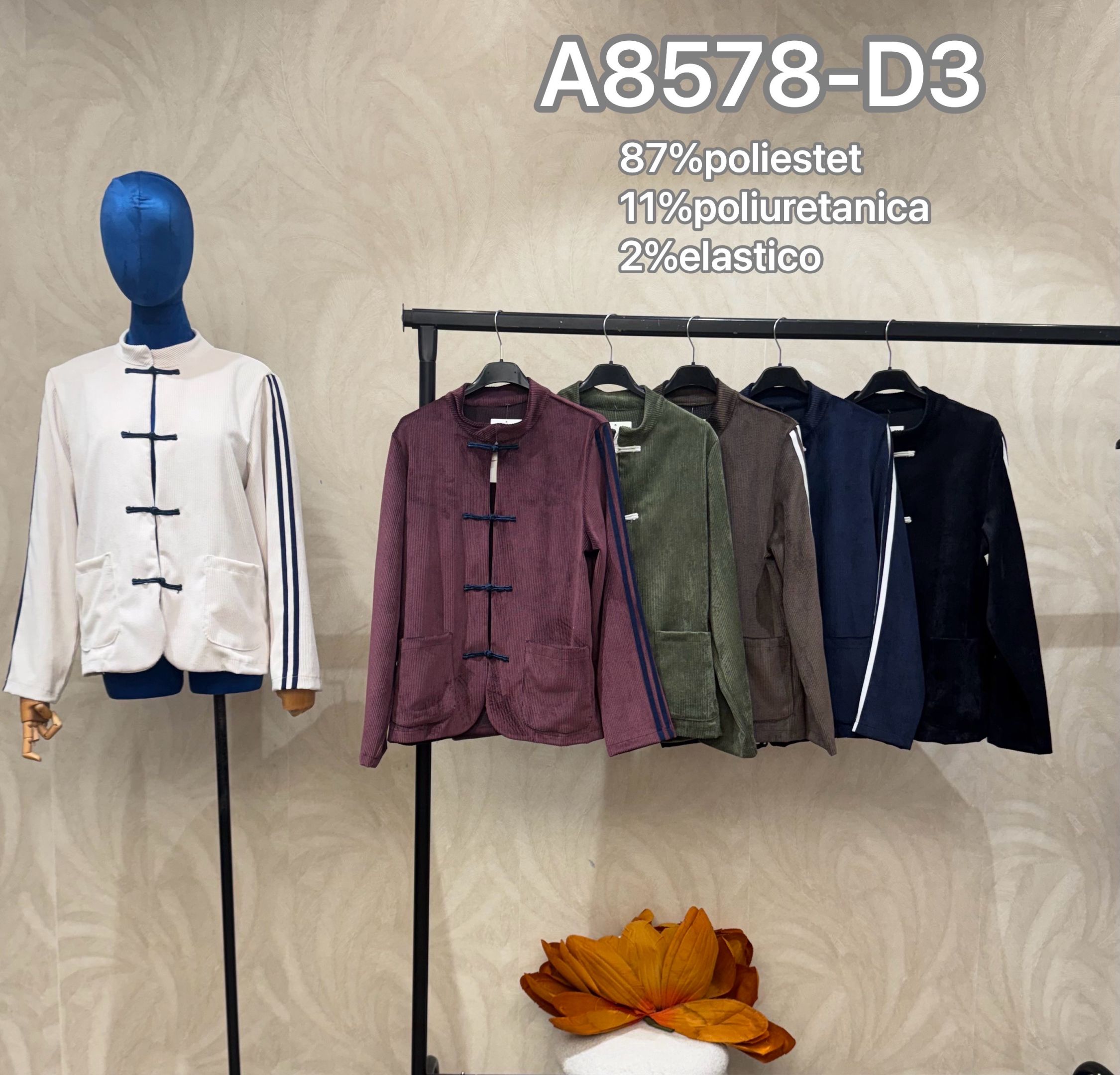 Kurze Jacke mit Stehkragen