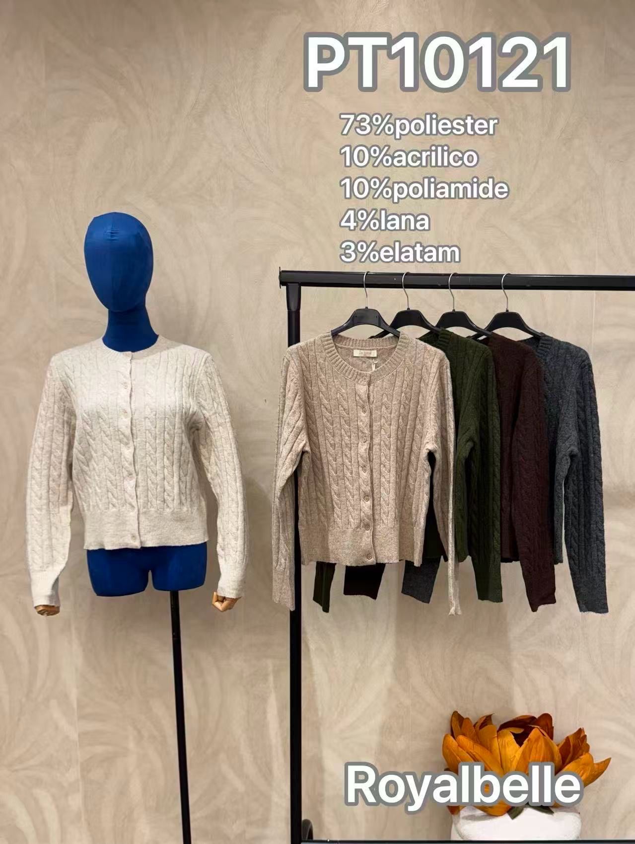 Cardigan mit Zopfmuster