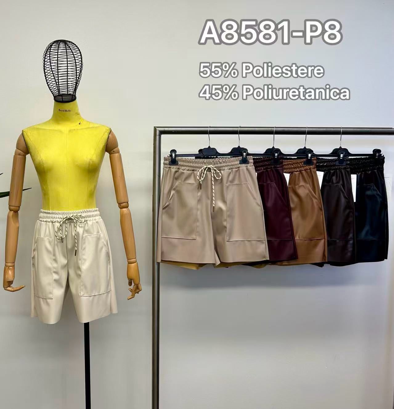 Lässige Shorts aus Kunstleder