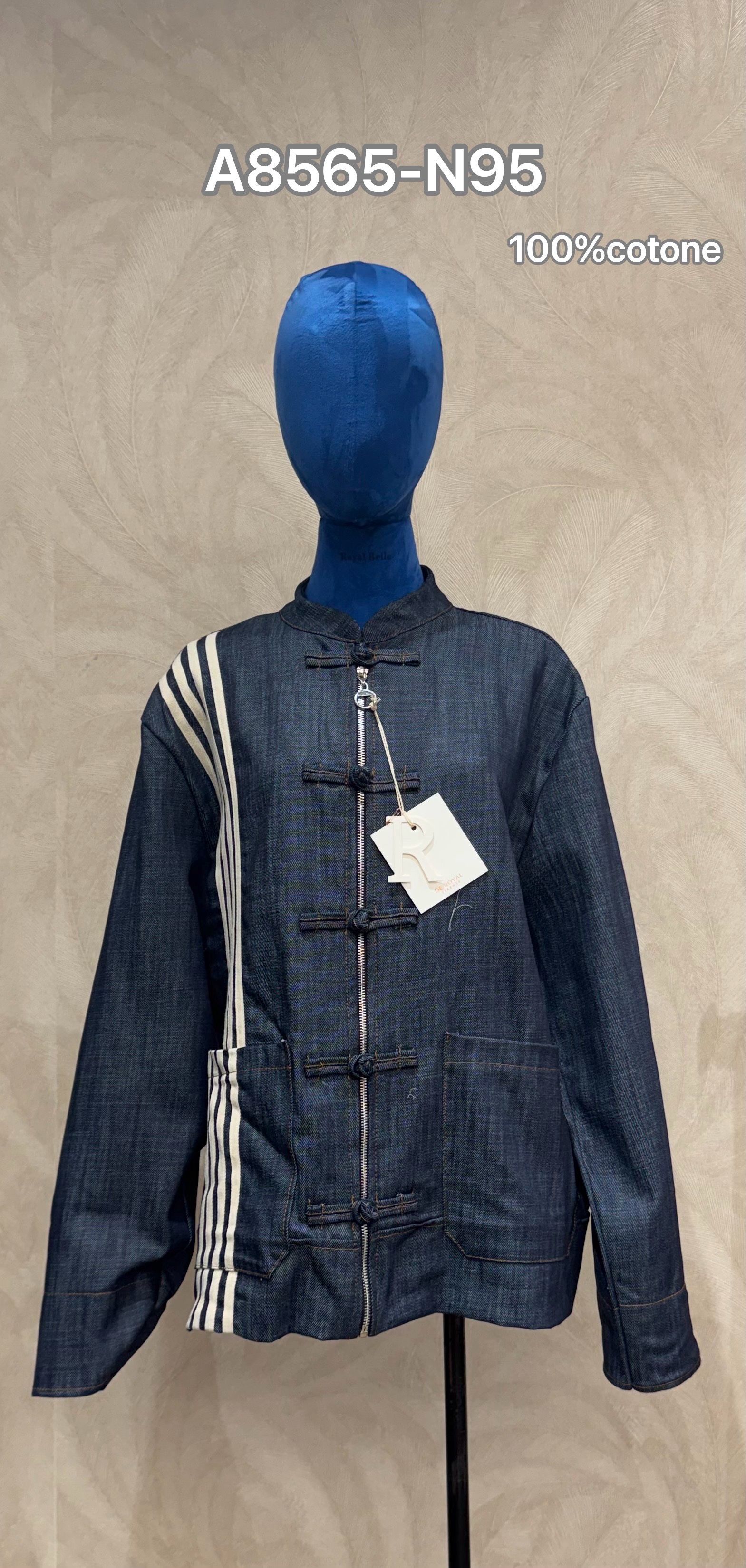 Jeansjacke mit Stehkragen