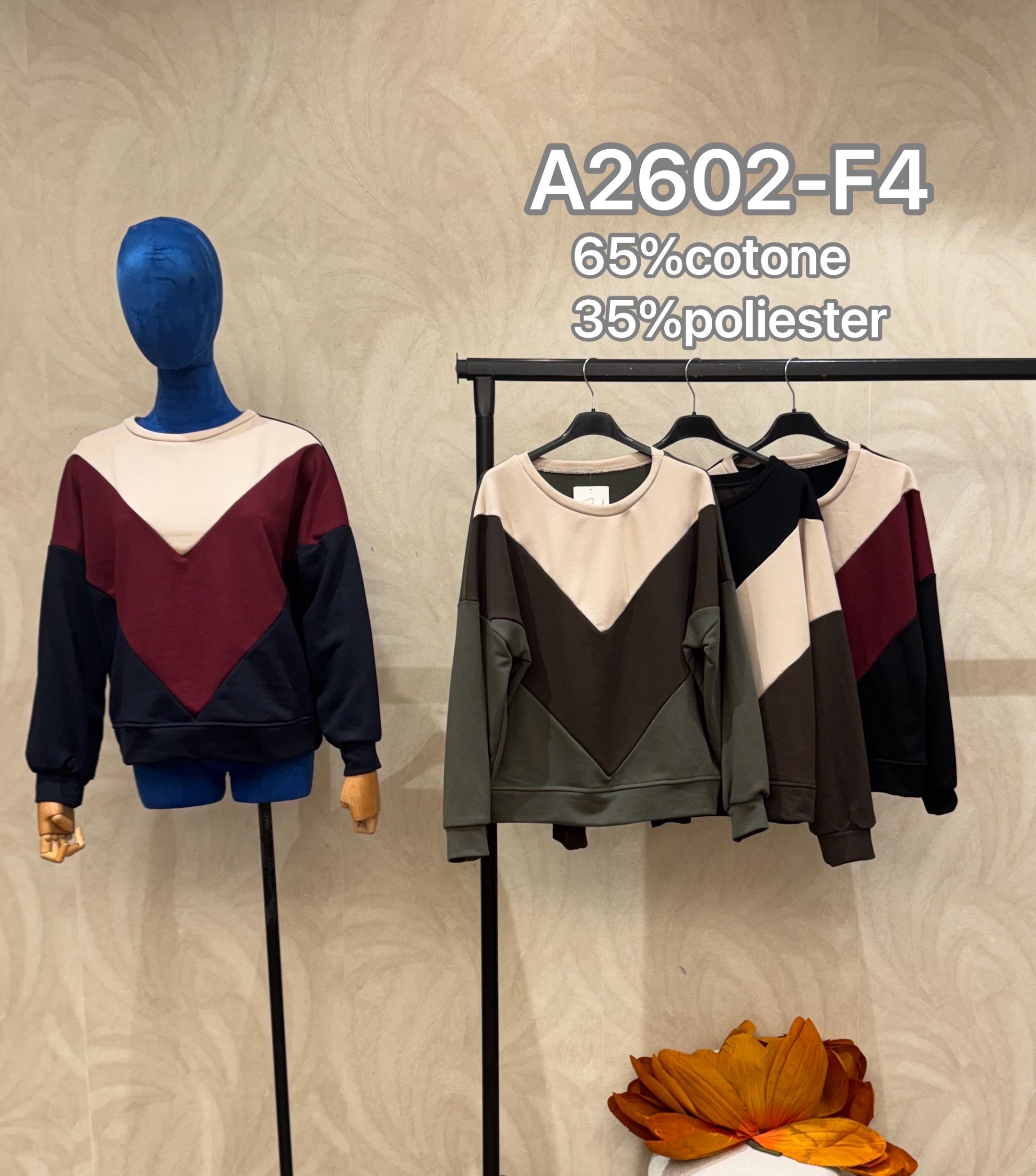 Regular Sweatshirt mit V‑Einsatz