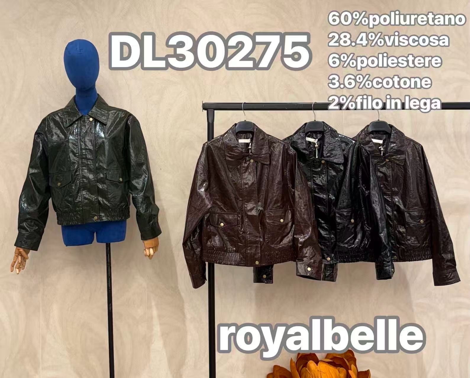 Kunstlederjacke mit Kragen