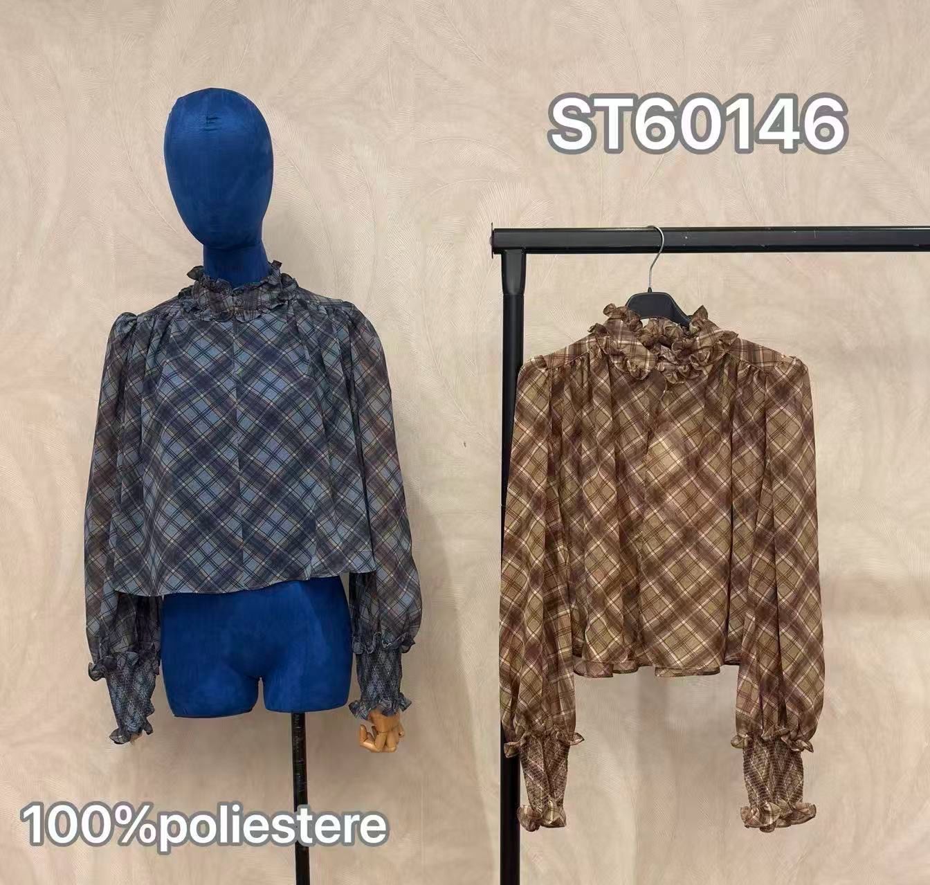 Cropped-Bluse mit Rüsche