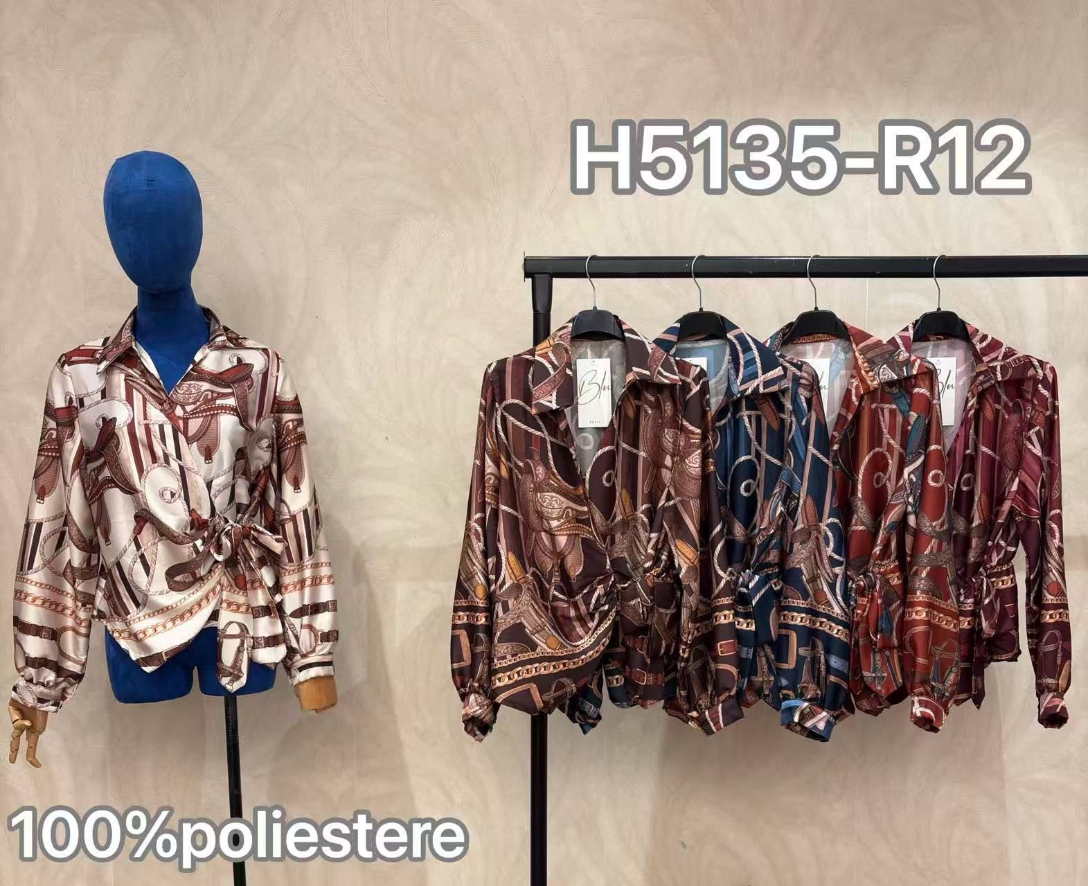Bluse im Paisley-Design mit Taillenband