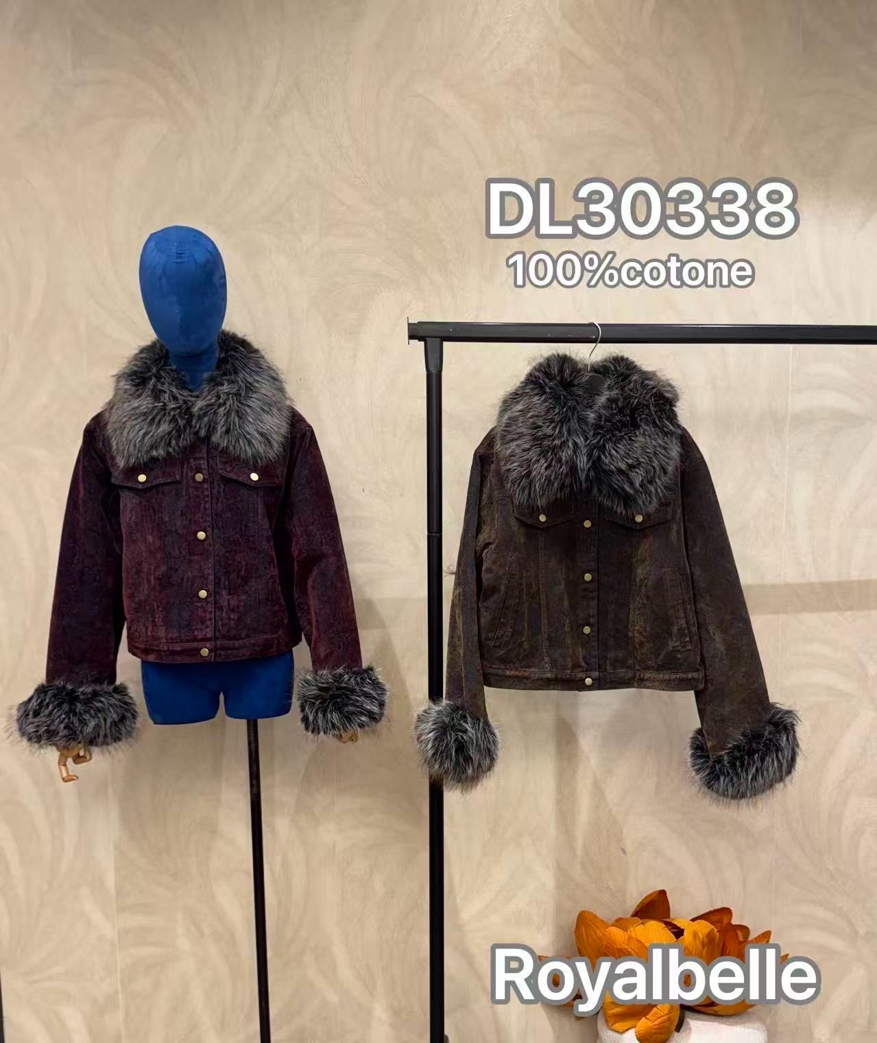Trucker-Jacke mit Fellkragen