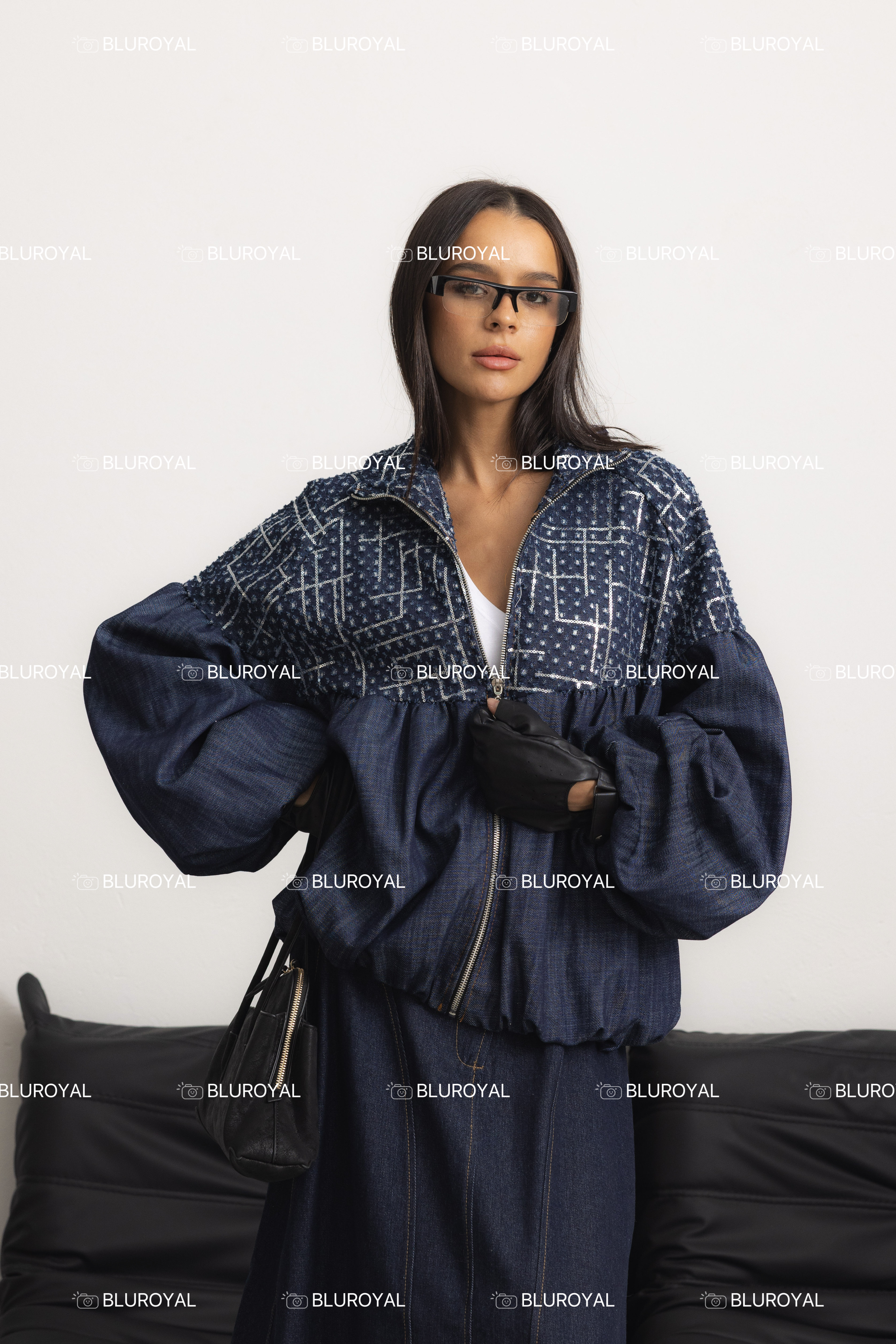 Oversize-Jacke mit Pailletten