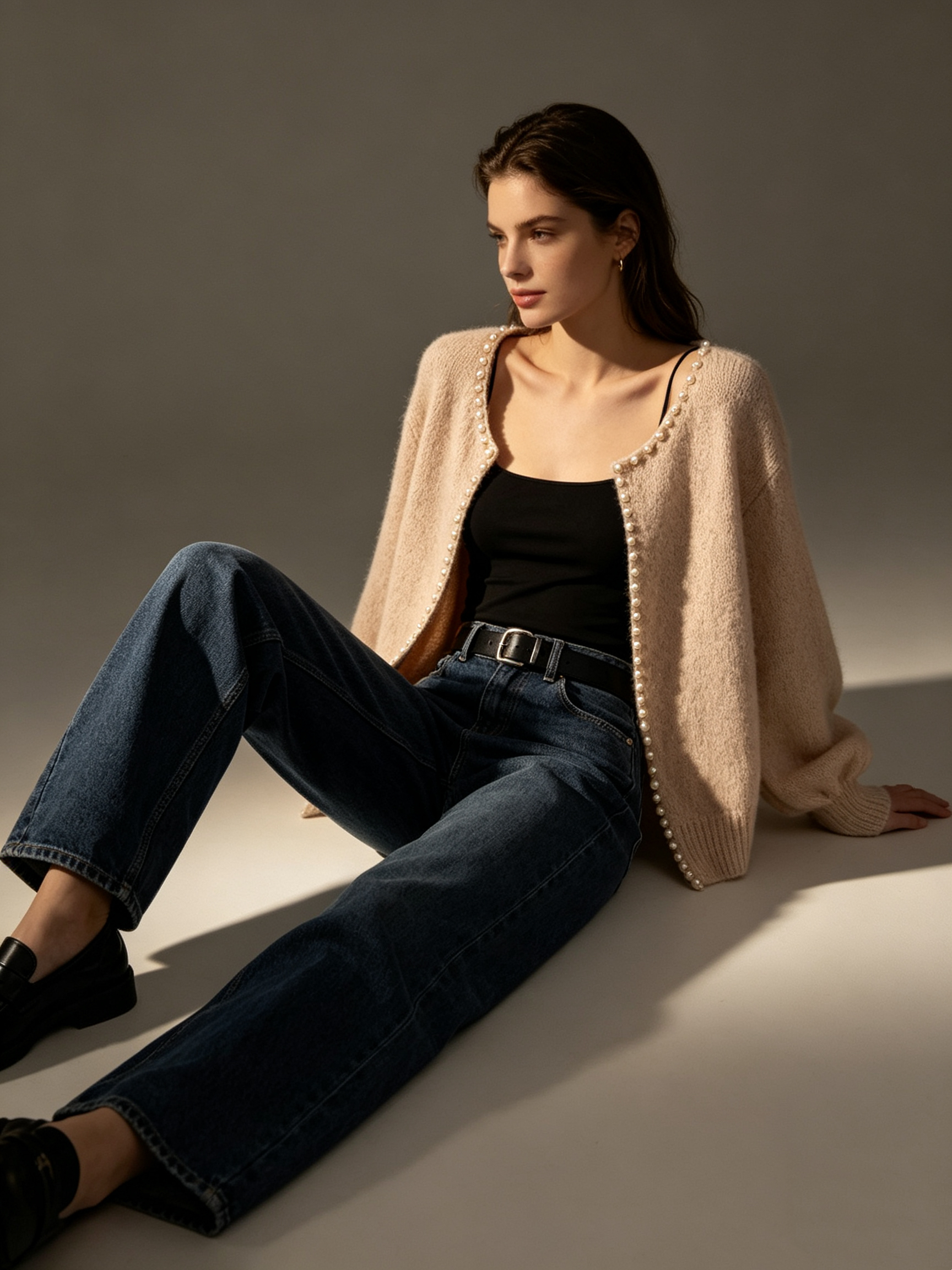Fluffiger Cardigan mit V‑Ausschnitt