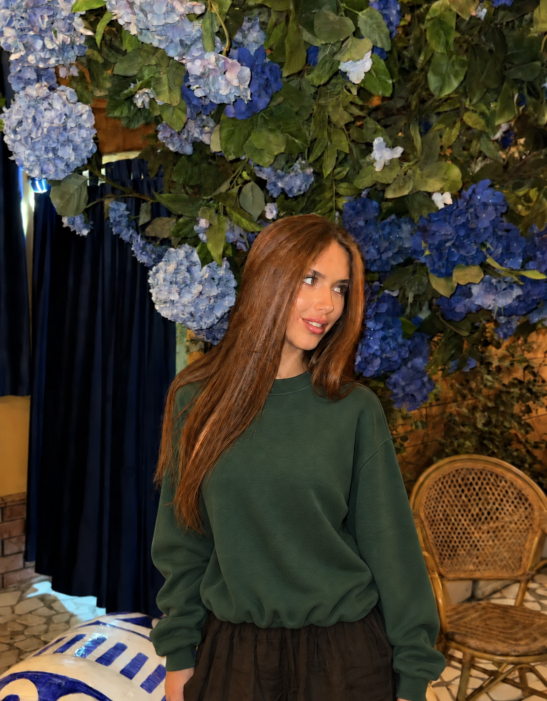 Oversized Sweatshirt mit Rundhalsausschnitt