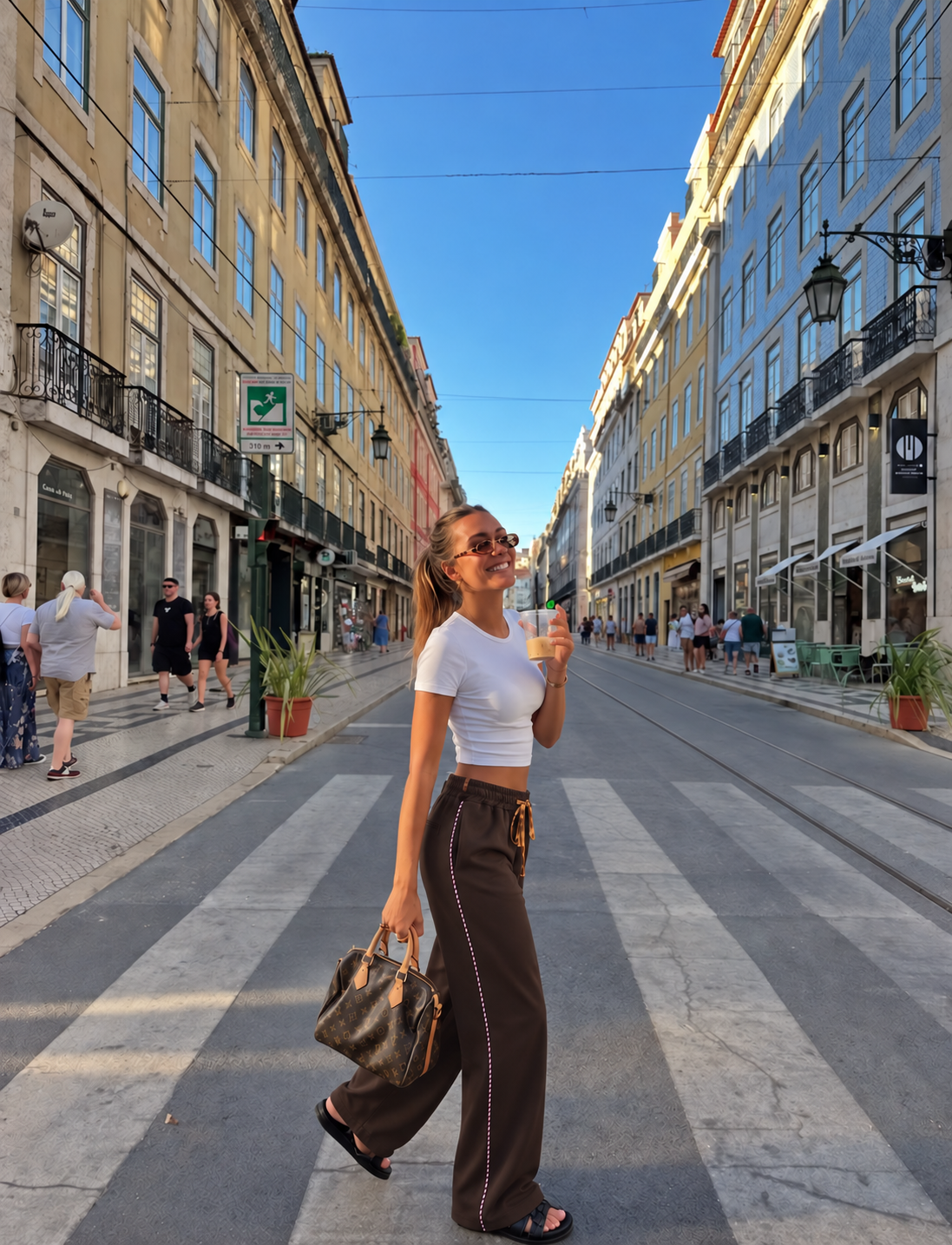 Wide-Leg-Hose mit Kordelzug