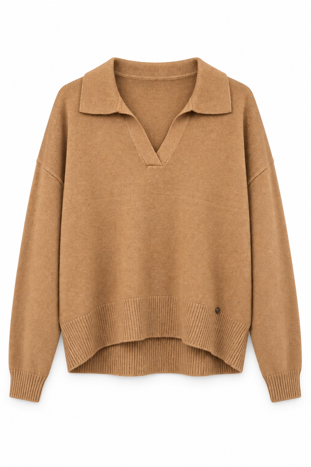 Lässiger Pullover mit Hemdkragen