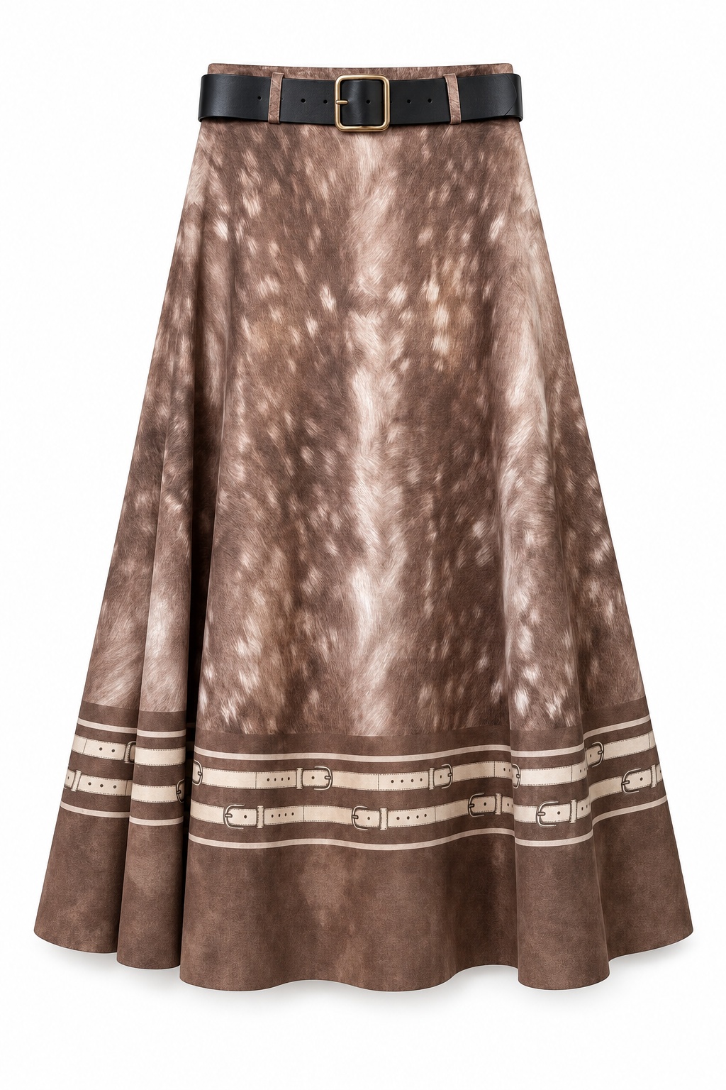 A-Linien Maxi-Rock mit Gürtel