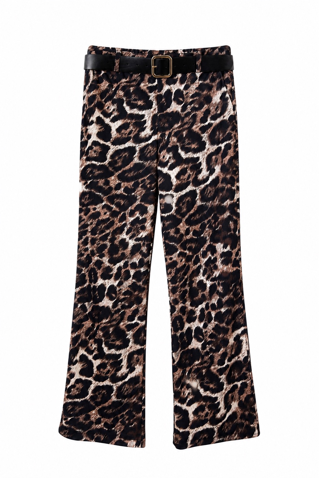 High‑Waist Schlaghose mit Leopardenmuster