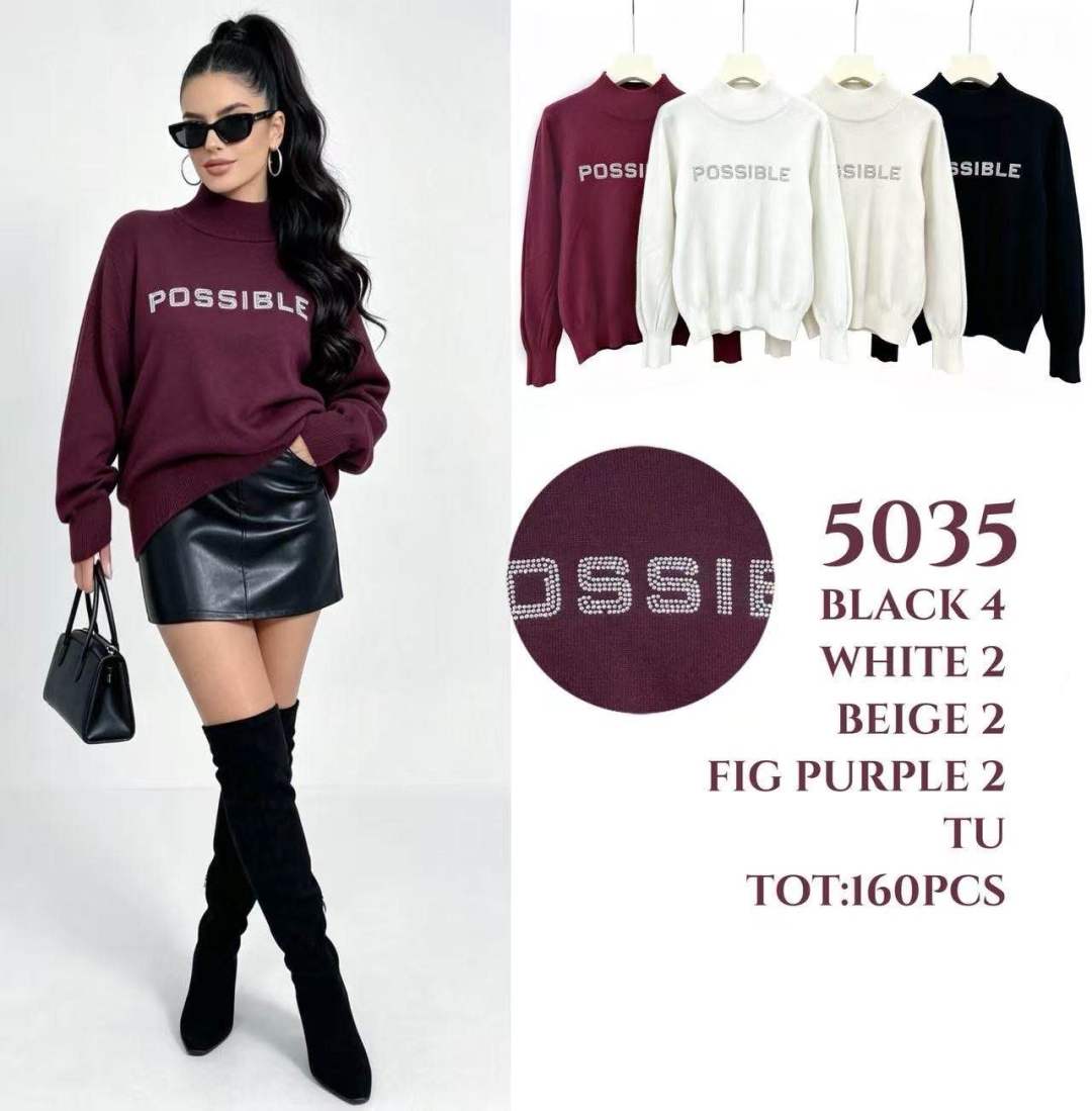 Pullover mit Halbrolli und Bischofärmeln
