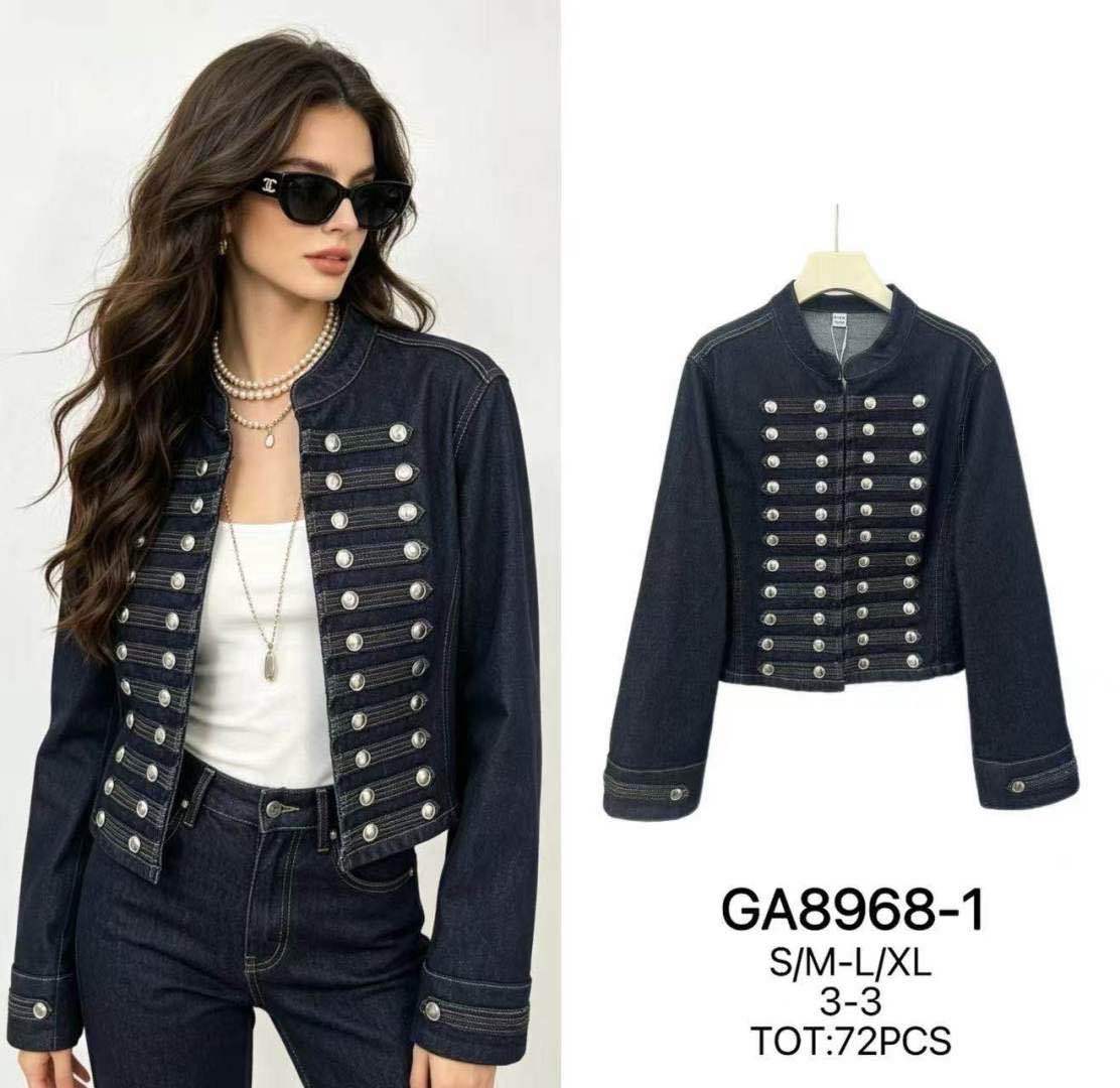Jeansjacke mit Stehkragen