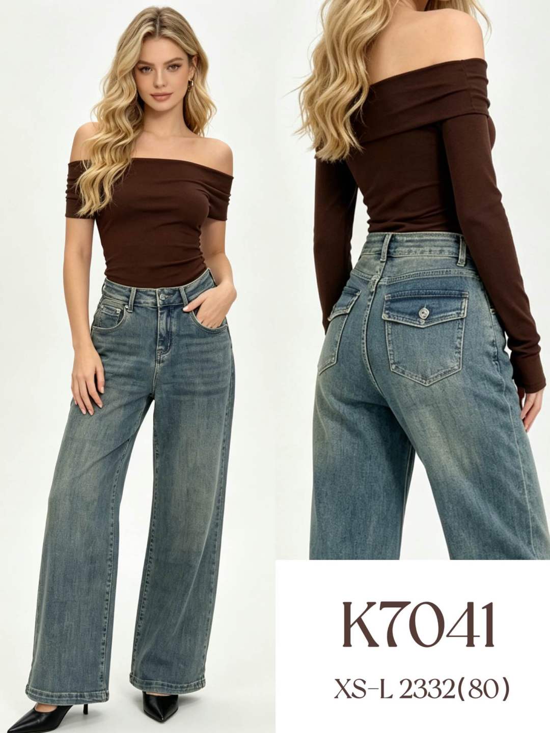 High‑Waist Wide‑Leg Jeans