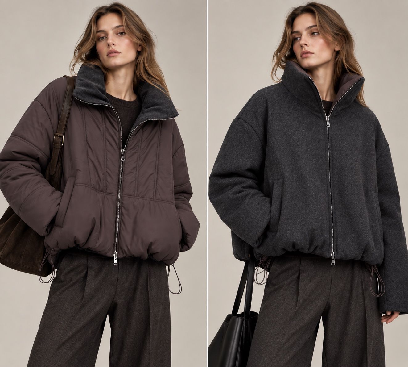 Oversize-Jacke mit Stehkragen