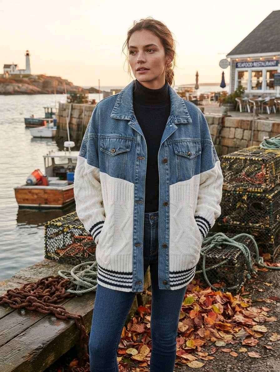 Oversize Jacke mit Hemdkragen
