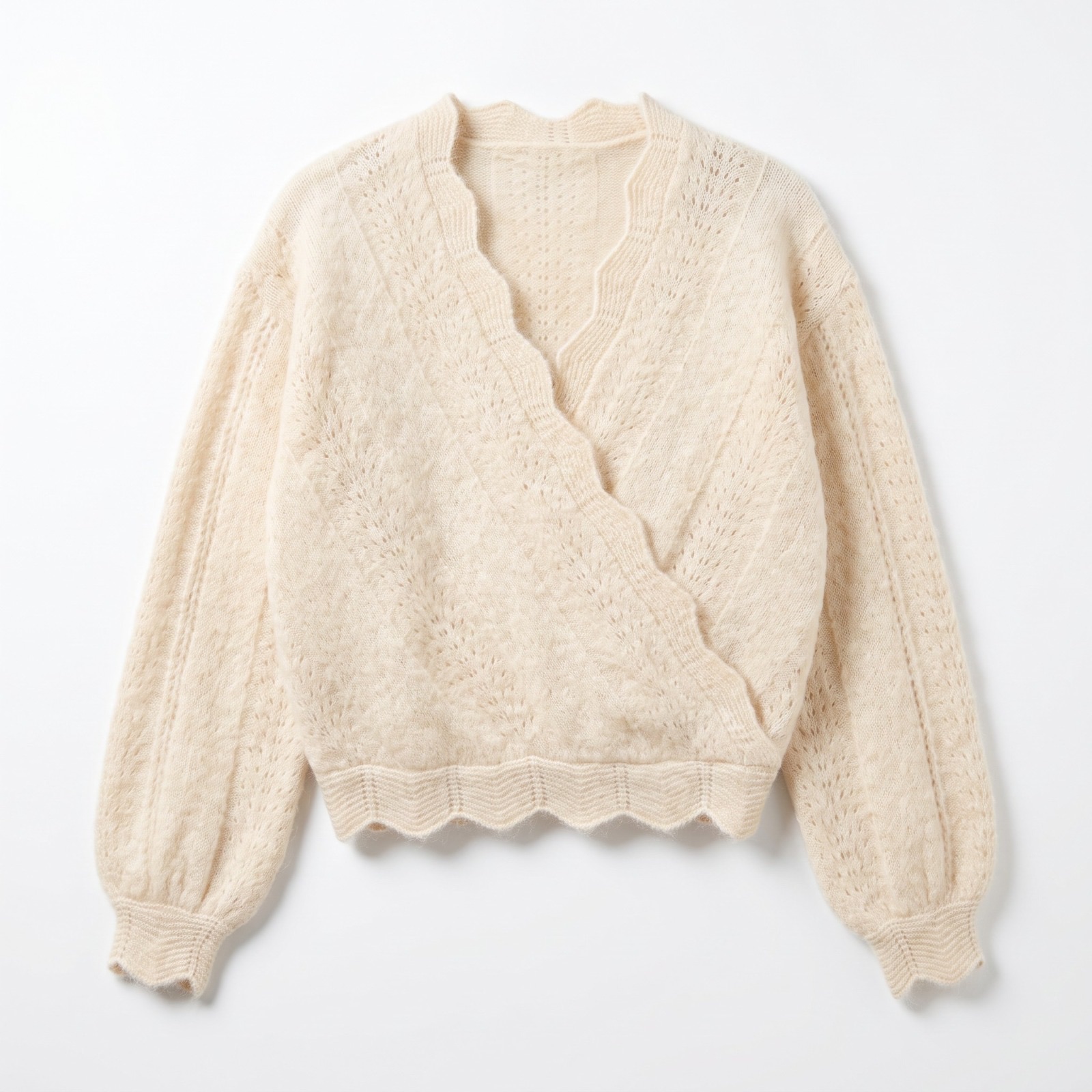 Pullover mit Ajour‑Besatz