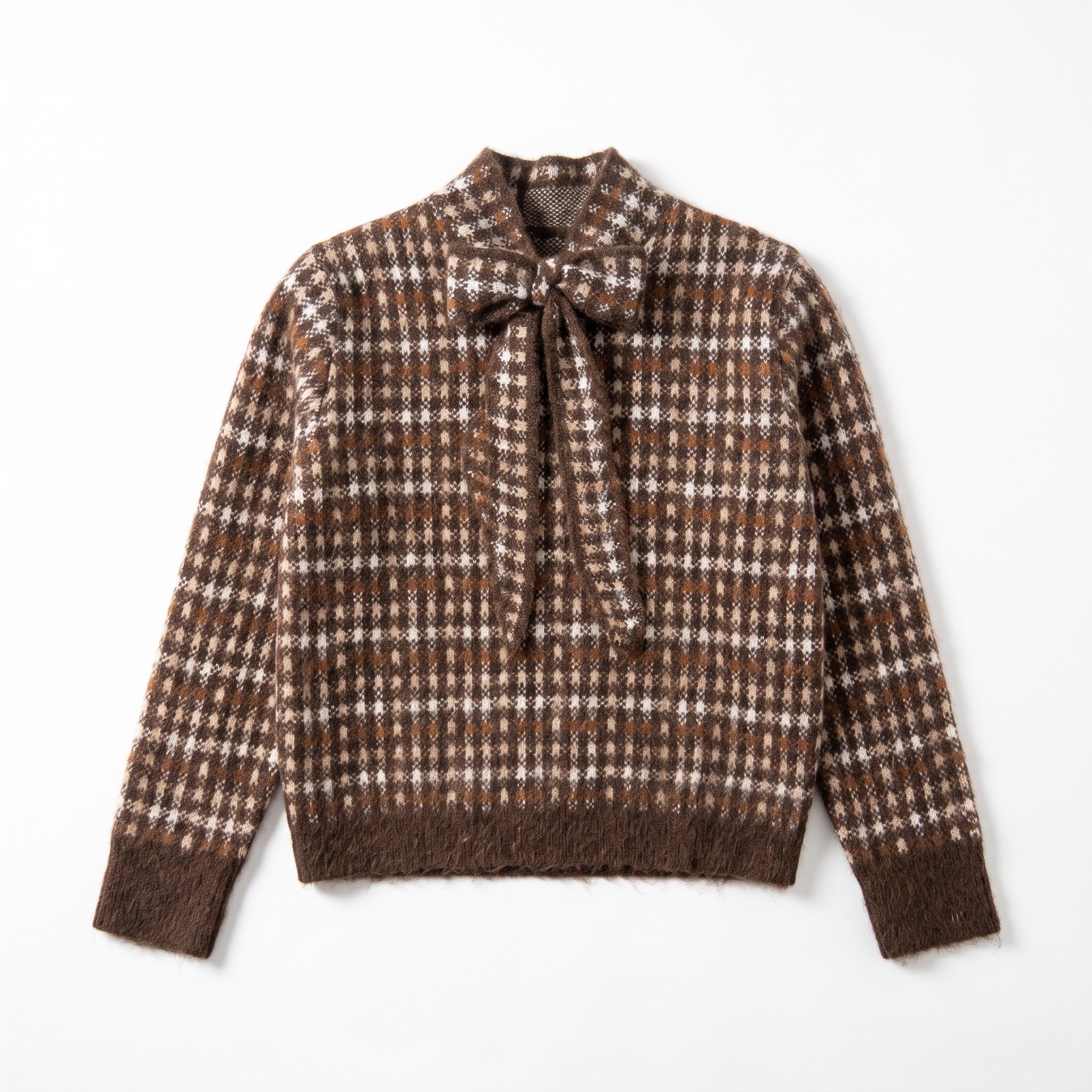Pullover mit Kragen und Schleife