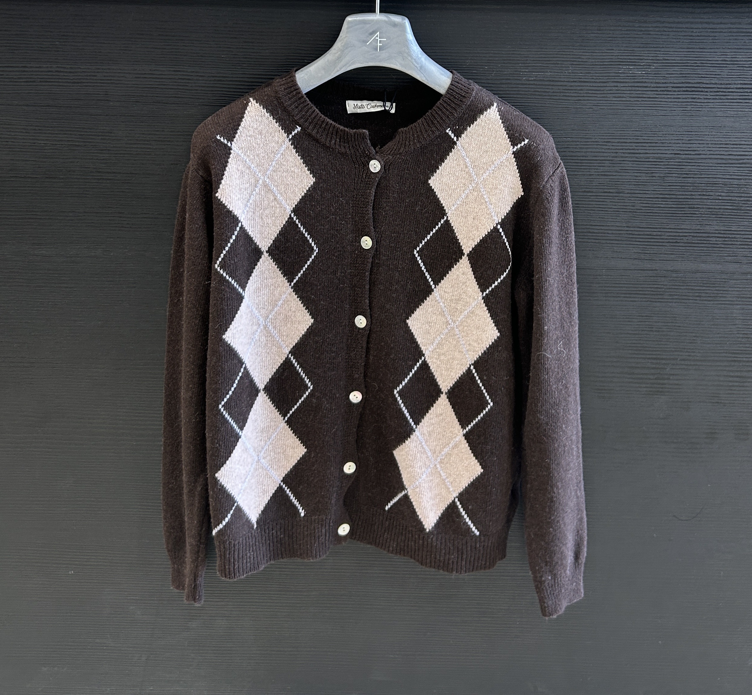 Cardigan mit Rautenmuster
