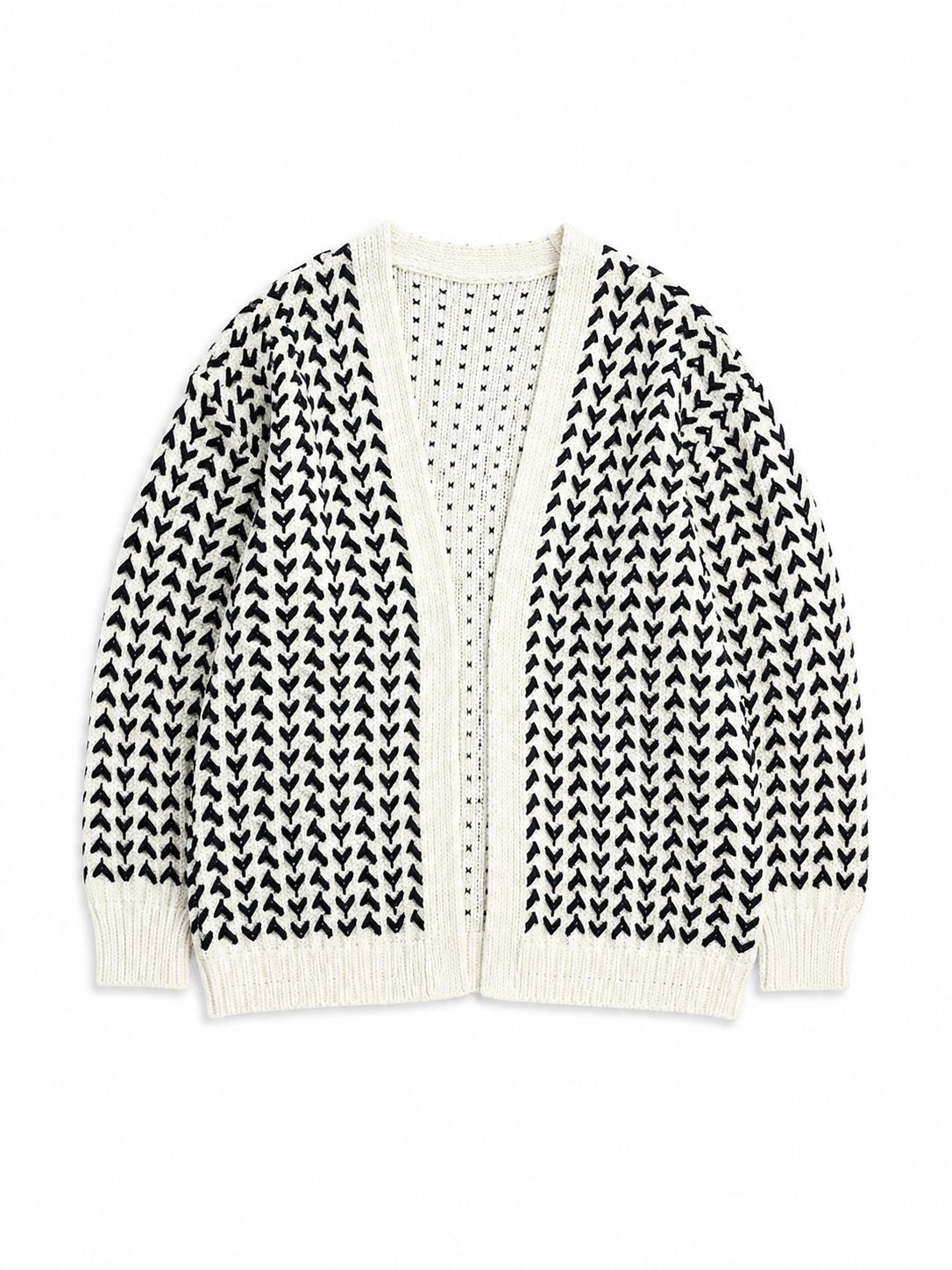 Geometrischer V‑Neck Cardigan