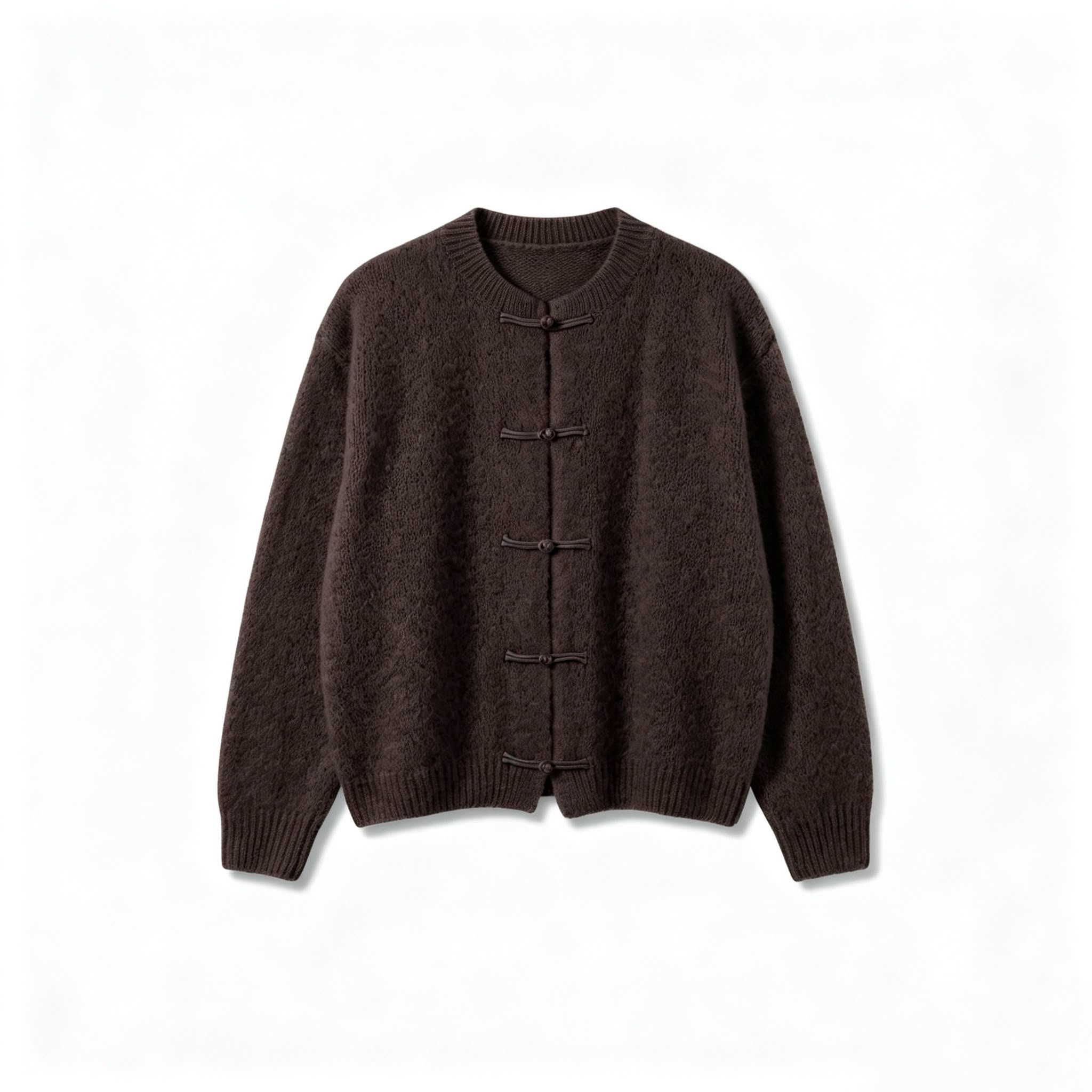 Flauschiger Cardigan mit Hakenverschlüssen