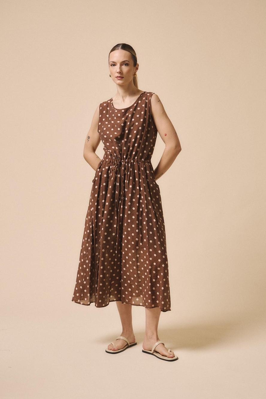 Midikleid mit Kordelzug