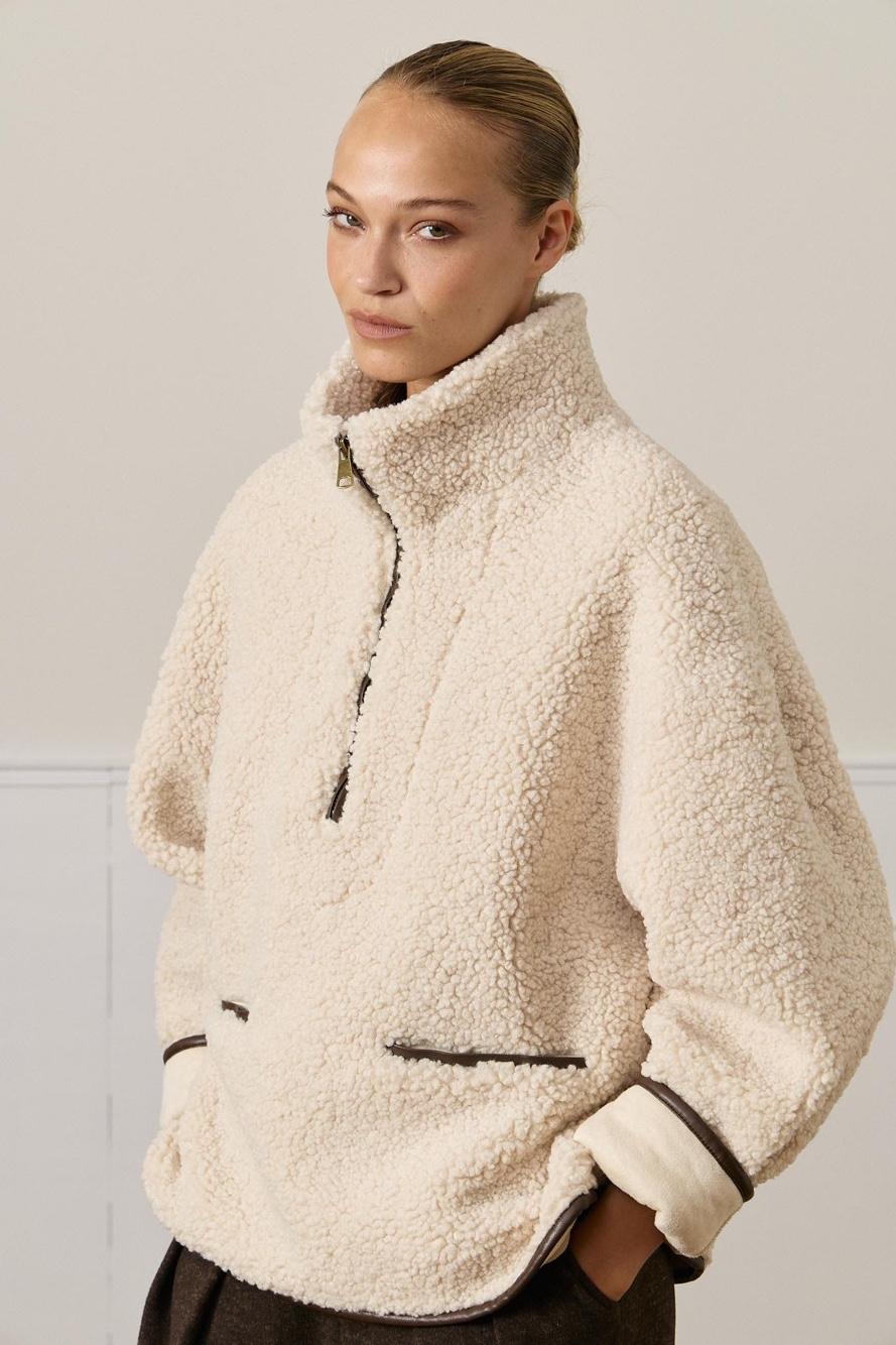 Teddy-Jacke mit Stehkragen