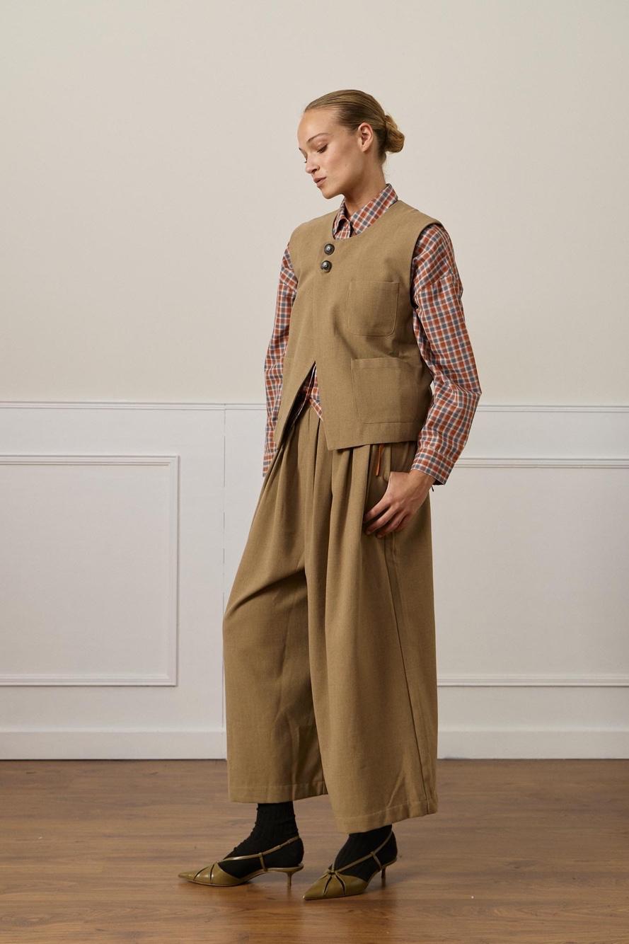 Culotte-Hose mit Falten