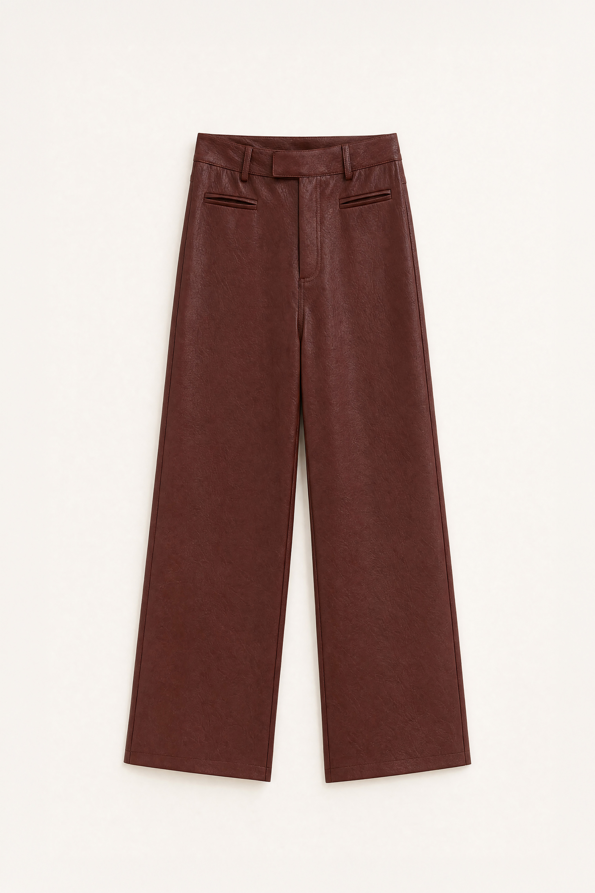 Wide-Leg-Hose aus Kunstleder