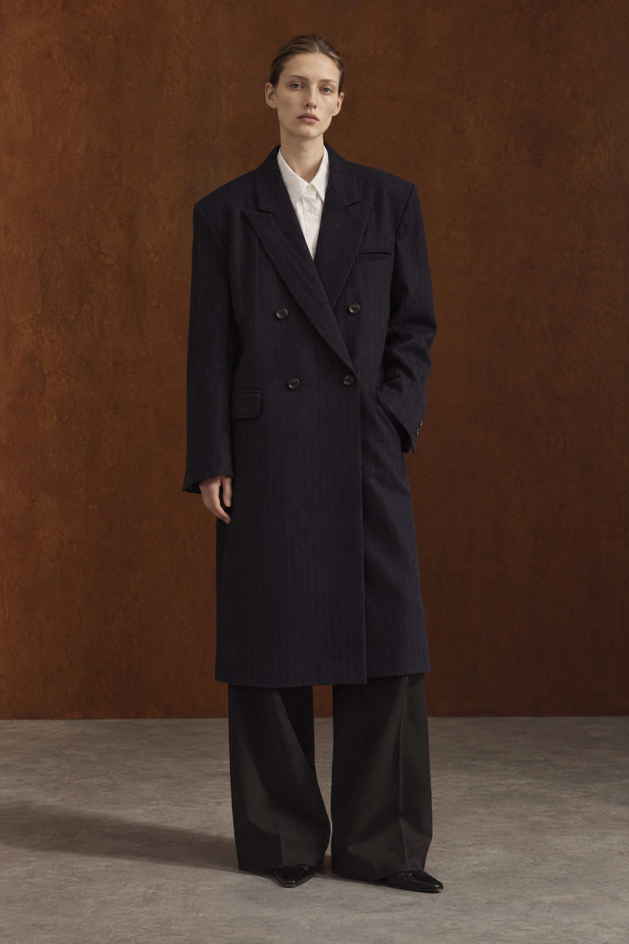 Oversize Schneidermantel mit Revers