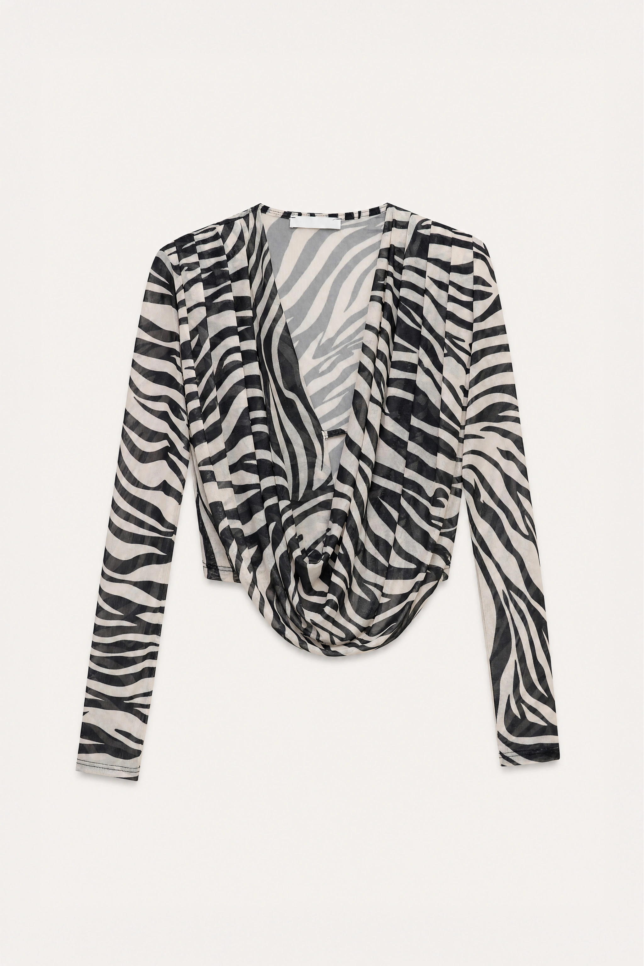 Cropped Top mit Raffung und V‑Ausschnitt