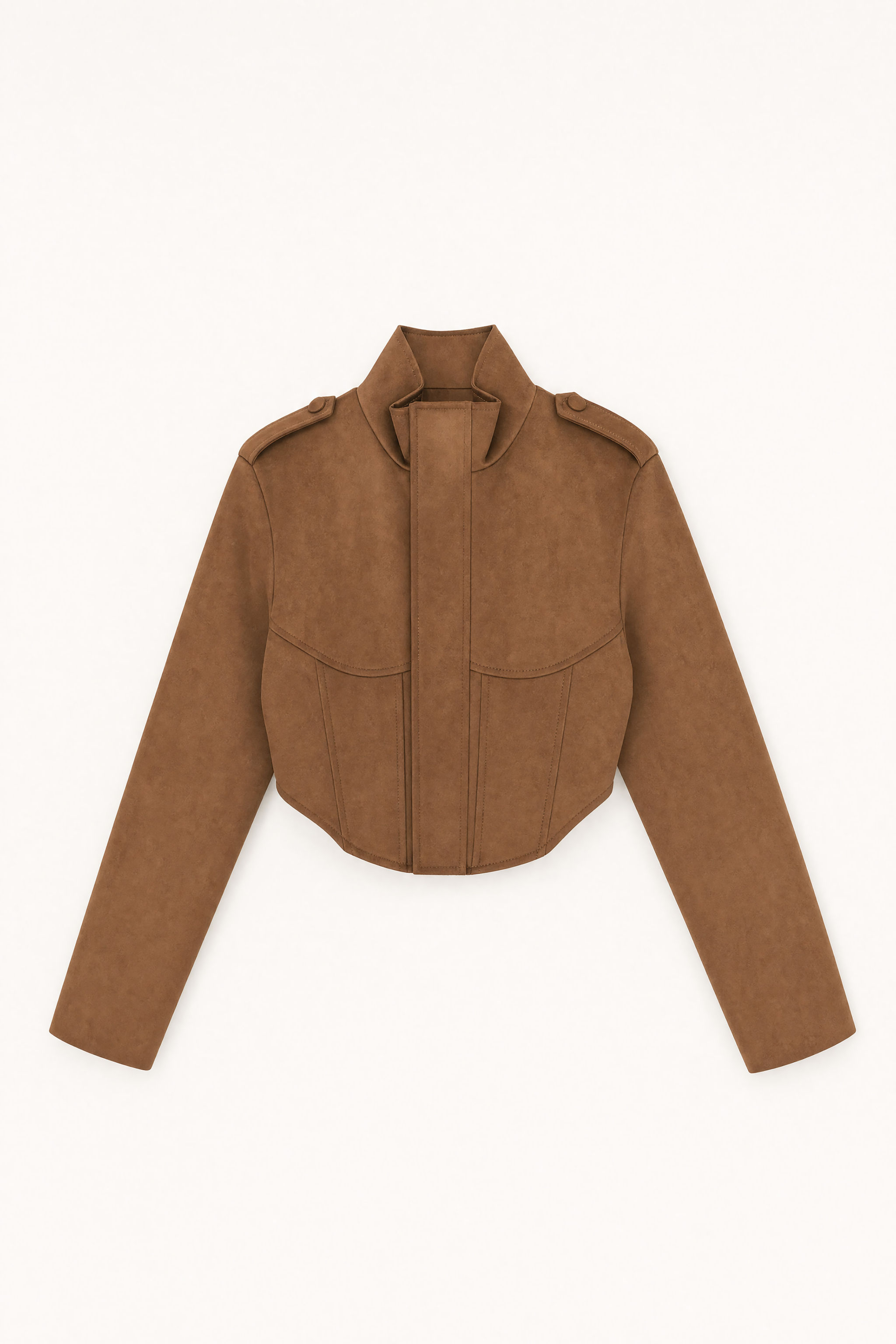Cropped-Jacke mit Stehkragen