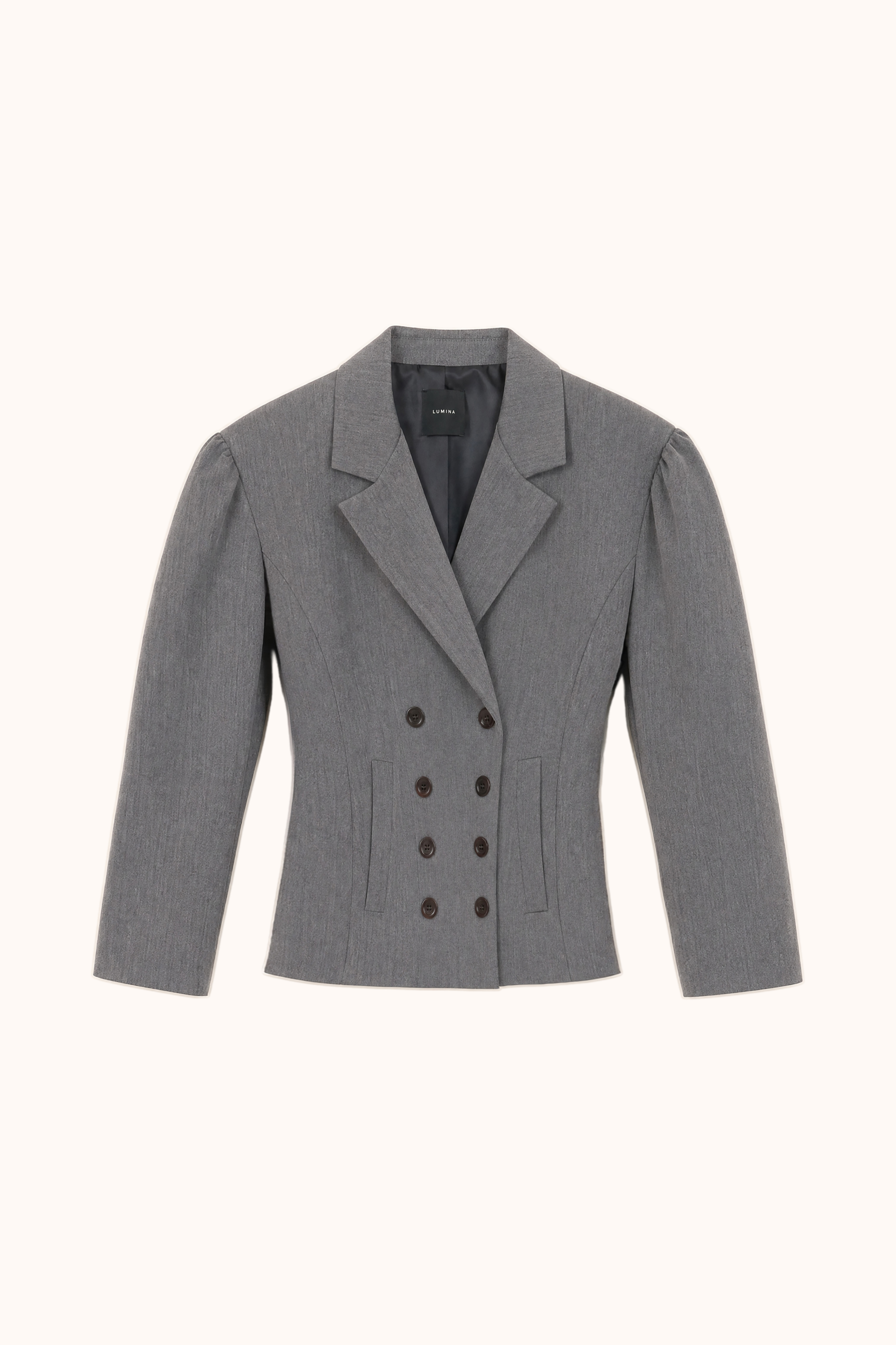 Taillierter Blazer mit Puffärmeln