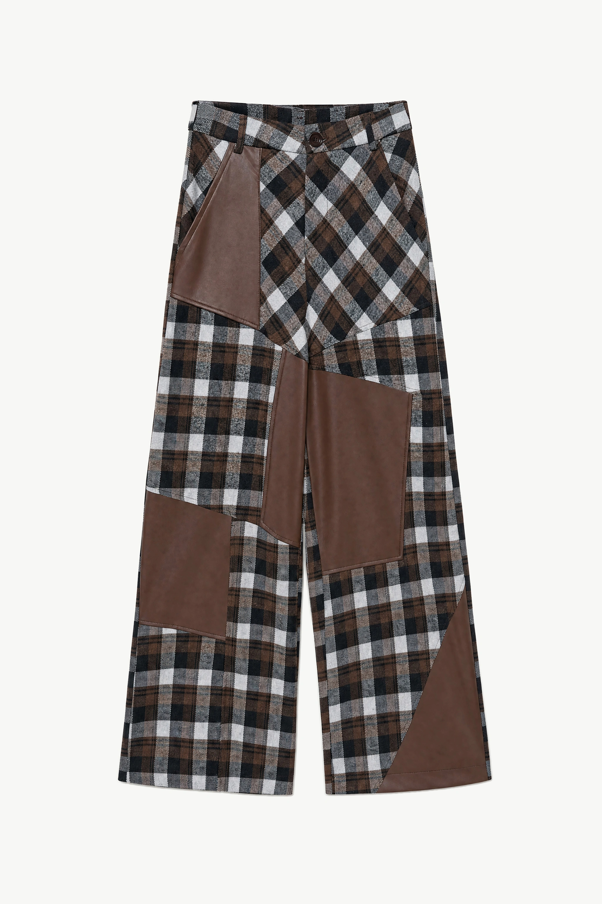Wide-Leg-Hose mit Kontrastbesatz